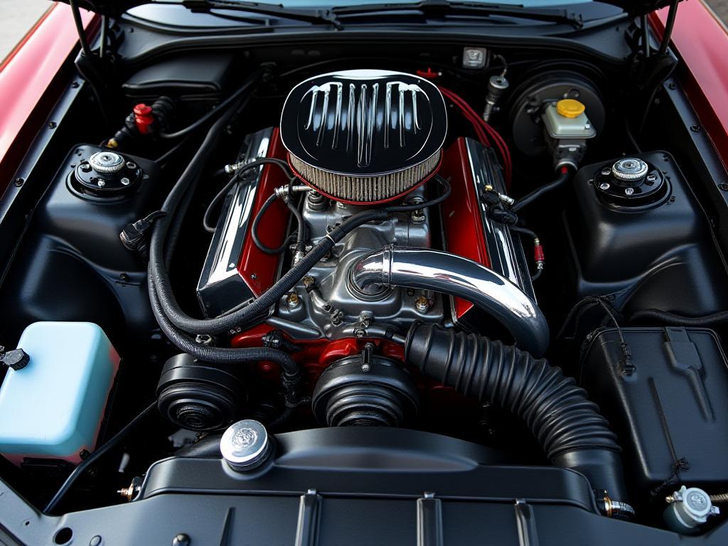 Compartiment moteur propre et détaillé
